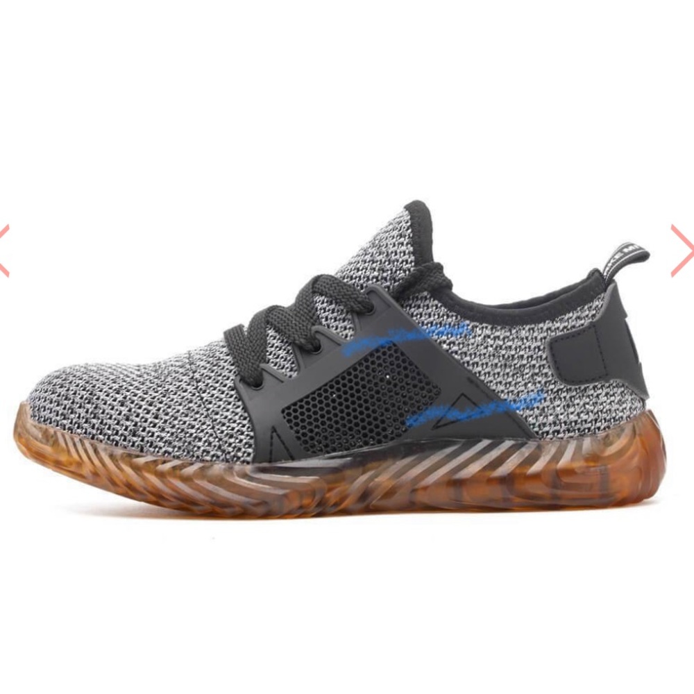 Indestructible work shoes, black/grey. Steel toe protective footwear